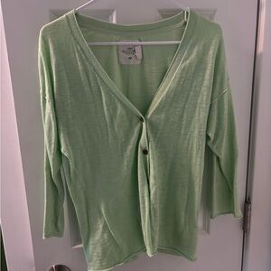 Light Green Button-Up Cardigan